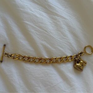 Juicy Couture Signature Gold Chain Charm Chunky Bracelet